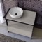 Console Sink Vanity With Ceramic Vessel Sink and Grey Oak Drawer
